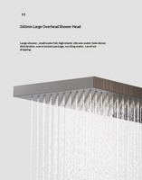 Ensemble de douche thermostatique en laiton massif chromé, avec jets de pluie doux, fixation murale, cartouche céramique, et amplification de la pression de l'eau