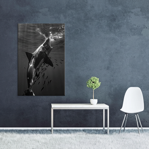 Elegant Printed Canvas Artwork: Oceanic Shark in Vibrant Underwater Scene,<b>WRAPPED</b> CANVAS - Product Image 3