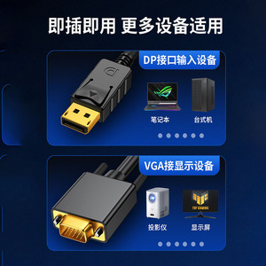 สายเคเบิลอะแดปเตอร์ Dp เป็น Vga ความละเอียดสูง 1080P สำหรับกราฟิกการ์ดจอคอมพิวเตอร์ - Product Image 2