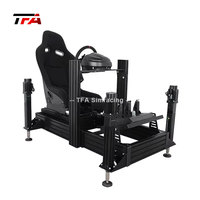 de conducción de coche con soporte de monitor único, kit de simulación de carreras de extrusión de aluminio negro, 4080