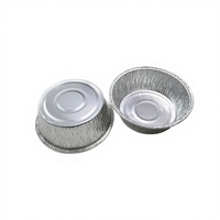 Gobelets ronds jetables en aluminium de 8 oz avec couvercles, couleur argent, pour soufflé, sauce ou gâteau, avec logo, conteneur ovale en aluminium