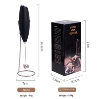 Mousseur à lait électrique rechargeable 15000 tr/min avec support, fouet en acier inoxydable pour café, latte, matcha