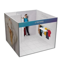 Système de stand multifonctionnel en tissu de 62 mm, structure modulaire incurvée, prêt pour l'affichage multimédia