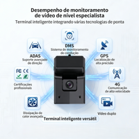 Trackerking 4G Dashcam GPS Tracking Live Video 1080 AI Dashcam Ondersteuning DMS ADAS Fleet Dashcam Voor en Binnen met 4G WIFI