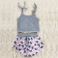 Vente chaude bébé débardeur taille haute Bummies deux pièces filles tenues lait soie tissu fille tenues d'été enfants Shorts ensemble