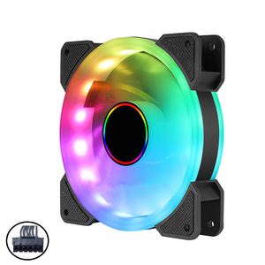QiuzAimRGB 12cm ventilador de refrigeración de <span class=keywords><strong>CPU</strong></span> silencioso 6 pines Aura Sync RGB iluminación disipador de calor obra maestra para hosts de escritorio caja de 4 pines - Product Image 5