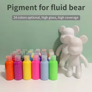Ursinhos fluidos amazon venda quente, não-tóxico, suprimentos para pintura artística, ursos fluidos, 60ml, profissional, diy, acrílico, pintura