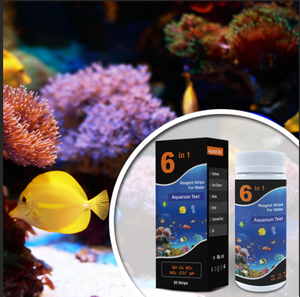 Bandelettes de Test d'eau d'<span class=keywords><strong>aquarium</strong></span> à 6 voies, PH NO2 NO3 <span class=keywords><strong>NH4</strong></span> bandelettes de Test de chlore Kits de Test d'eau d'étang et de réservoir - Product Image 4