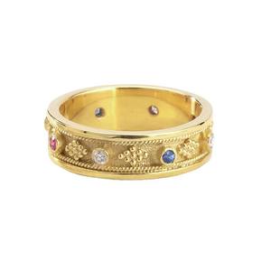 Anello alla Moda T0135 Placcato Oro con Zirconia Cubica, Fede Nuziale Unisex con Pietra Rotonda - Product Image 5