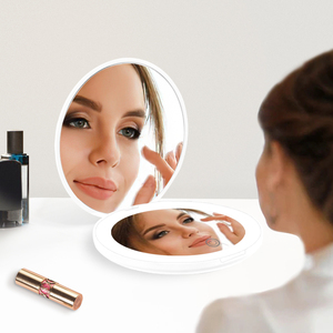 Xách tay có thể gập lại biểu tượng tùy chỉnh nhỏ cầm tay trang điểm Led Gương thắp sáng Du Lịch Gấp Chống Sương Mù PURSE mỹ phẩm LED Pocket gương - Product Image 2