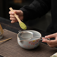 Ensemble de thé Matcha peint à la main, motif floral, style Dynastie Song, ustensiles en céramique, origine Dehua, capacité 500 ml