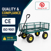 Chariot de jardin robuste Hongrunfa avec châssis en acier, pneus pneumatiques, pour aménagement paysager, vente en gros directe d'usine
