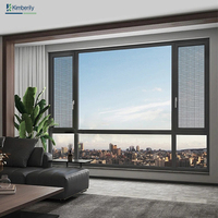 Venta caliente Modern 80 Series Aleación de aluminio Ventanas abatibles Directo de fábrica Tamaños personalizados Vidrio de baja emisividad Fácil de abrir Diseño elegante