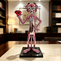 Sculpture Pop Art Sac d'argent Millionnaire en Résine Électroplaquée, Statue Moderne pour Décoration de Table Maison/Bureau, Cadeau d'Art