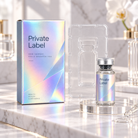 Boîte à flacons OEM en carton holographique pliable avec insert en plastique transparent pour échantillons