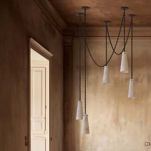 Radilum Pendant Chandelier Adjustable Height LED Brass Alabaster 3000K Warm <b>White</b> 2-Year Warranty Modern Luxury Nordic <b>Hanging</b> - Product Image 2