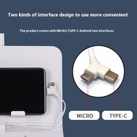 Étui clavier universel en cuir EOM DS-028-2 avec housses de souris et de tablette filaires pour téléphones et tablettes Android