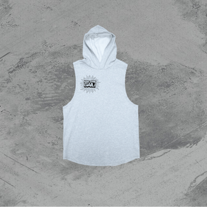 Débardeur à capuche oversize en molleton pour homme, personnalisable avec logo, idéal pour le sport et le streetwear décontracté - Product Image 1