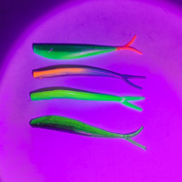 Alpha 13CM 8G PVC souple appât Split-tail Simulation de vers de terre moules en plastique souple leurre de pêche pour poissons d'eau douce lac et rivière