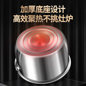 304 Stainless Steel Lard <b>Basin</b> With Lid Thickened <b>Round</b> Oil Storage Tank For Household Camping Use - Product Image 5