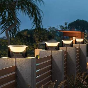 Modern Outdoor IP65 Waterproof Aluminum Alloy LED Solar Pillar Lights High Efficiency 5-Year Warranty CRI 95 <b>for</b> <b>Fence</b> Gate - Product Image 1