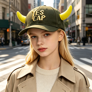 Cappellino da Baseball Personalizzato per Bambini con Corna 3D, Cappello da Sole Unisex per Bambini, Logo Personalizzato, Artigianato in Tessuto, per Feste, Attività all'Aperto, Streetwear - Product Image 6