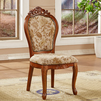 Chaise de salle à manger de luxe en bois sculpté, style traditionnel américain, pour hôtel, vente en gros