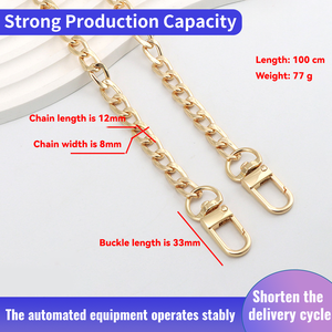 Factory Custom Metal <strong>Bag</strong> Chain <strong>Strap</strong> CrossBody Purse Shoulder <strong>Bag</strong> <strong>Strap</strong> <strong>Replacement</strong> <strong>Straps</strong> with Snap Hooks - Product Image 4