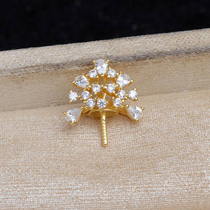 อุปกรณ์ทำเครื่องประดับมุก DIY เงินแท้ S925 จี้มงกุฎฟีนิกซ์ ฐานเปล่า กึ่งสำเร็จรูป ขนาด 12-16 มม. ต่างหูแบบติดหูแฟชั่นสไตล์น้ำแข็งหิมะ - Product Image 4