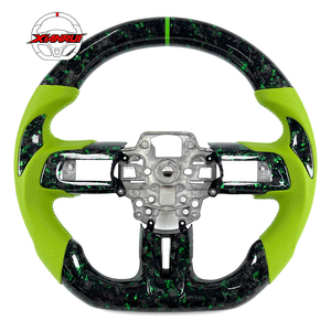 Volante de Fibra de Carbono Forjado con Fragmentos Verdes Personalizados para <span class=keywords><strong>Ford</strong></span> <span class=keywords><strong>Mustang</strong></span> GT500 Shelby, Accesorios Interiores para Automóvil - Product Image 1