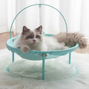 독립형 고양이 수면 해먹 침대 전체 세척 안정 개 애완 동물 해먹 침대 실내 냉각 높은 고양이 침대 - Product Image 4