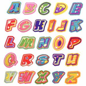 Factory Cheap No Minimum Plain Thread Embroidery Various Shape Colorful Letter Patch for Hat Clothes Decoration - Product Image 3