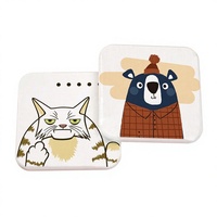 Sams Clubstyle Sous-verres carrés résistants à la chaleur, motif chat et ours de dessin animé, épaisseur 0,9 cm, tapis de drainage inspirés d'Instagram