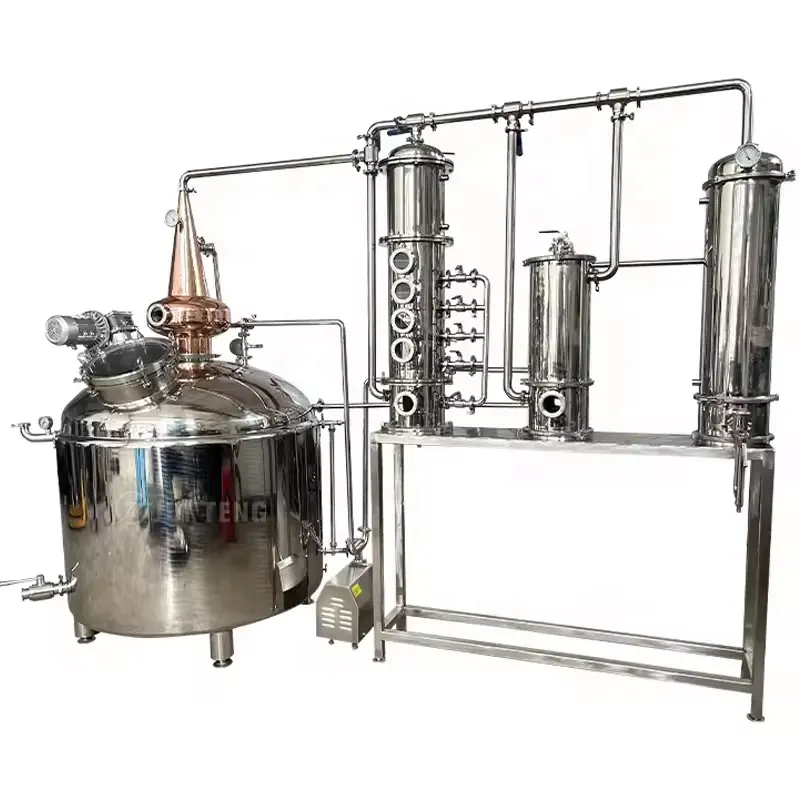 Colonna alcolica di rame in acciaio inossidabile alambicchi reflusso ancora apparecchiature per distillazione di alcol etilico