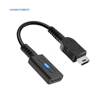 Câble de charge USB-C femelle en PVC pour lecteur de jeux vidéo GBM, noir, 10 cm