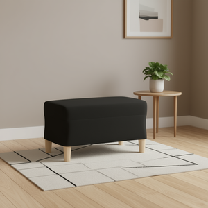 ม้านั่งสี่เหลี่ยมสีดำ โพลีเอสเตอร์ โฟม ไม้อัด เฟอร์นิเจอร์ห้องนั่งเล่น ดีไซน์ทันสมัยเรียบง่าย - Product Image 2