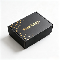 Boîtes en carton ondulé noir avec logo personnalisé, boîtes d'expédition pour petites entreprises, pour l'envoi de cadeaux et l'emballage de boîtes en papier