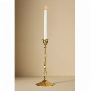 Bougeoir Bougeoir en métal pour l'éclairage et la décoration de la maison Ensemble Bougeoir décoratif élégant finition antique - Product Image 1