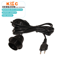Cordon d'alimentation pour support de lampe E12 E14 E26 E27, prise EU 2 broches avec interrupteur à bascule pour lampe de sel de l'Himalaya