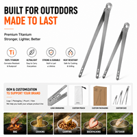 Offre Spéciale – Pinces de cuisine ultralégères en titane pour barbecue, pincettes de camping, baguettes de cuisson, outil de cuisson extérieur OEM