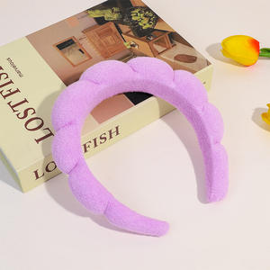 عصابة شعر من قماش تيري الإسفنجي بلون موحد مع شعار مخصص، عصابة رأس للمكياج للنساء والفتيات وإكسسوارات الشعر - Product Image 6