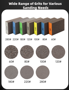Bloque de Esponja Abrasiva Cuadrada de Óxido de Aluminio, Almohadilla Abrasiva Húmeda/Seca para Pulir Madera, Metal y Paneles de Yeso, 100x75x5mm - Product Image 2