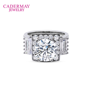 Cadermay 사용자 정의 <span class=keywords><strong>Silver925</strong></span> 모이 사 나이트 반지 11mm 5ct 메인 라운드 모이 사 나이트 다이아몬드 약혼 파티 반지 여성 남성 - Product Image 5