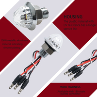 Vente en gros de lampes LED miniatures de type pastèque à haute luminosité DOT 3/4 pouce 3W, lampes de signalisation pour camions, lampes de remorque, DC12V/24V