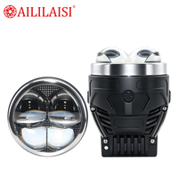 Projecteur antibrouillard 3 pouces, double faisceau Bi-LED, 4 lentilles laser, Hi/Lo 70W 12V IP67, vente en gros OEM universel pour voiture, SUV, camion