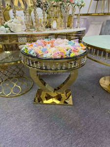 Luxury Wedding Decoration Gold <b>Stainless</b> <b>Steel</b> Heart-shaped Crystal Cake <b>Table</b> Dessert <b>Table</b> for Party Events - Product Image 2