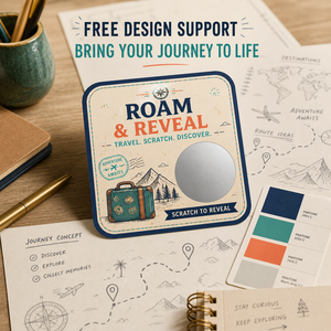 Cartes à gratter personnalisées de qualité supérieure avec motifs de logo sur mesure, thème voyage, couleur originale, impression CMYK, design personnalisé - Product Image 4