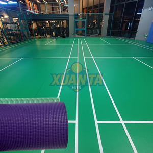 Suelo de Vinilo de PVC para Uso Deportivo, Impermeable, Antideslizante, de Linóleo y Goma, para Interiores, Canchas de Baloncesto - Product Image 1