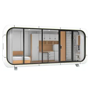 BAIDA luxe en alliage d'aluminium préfabriqué intelligent cabine de commande vocale maison pliable auto-durable capsule house