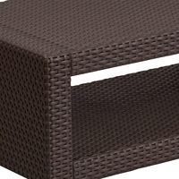Table basse d'extérieur en rotin tressé, table d'appoint pour terrasse, idéale pour cour, jardin, véranda, villa